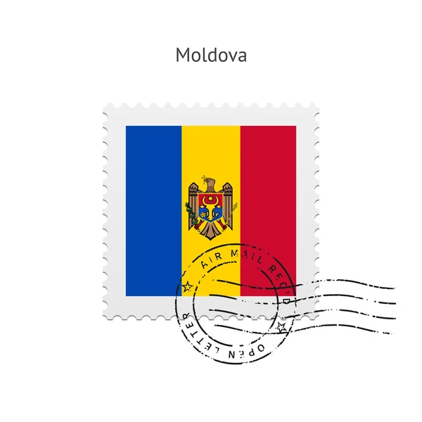 Moldavia Bandera Sello postal . — Vector de stock