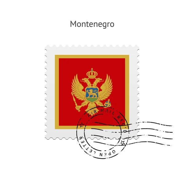 Montenegro Bandeira Carimbo postal . — Vetor de Stock