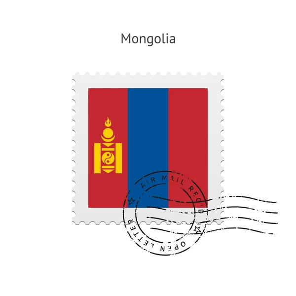 Прапор Монголії поштова марка. — стоковий вектор