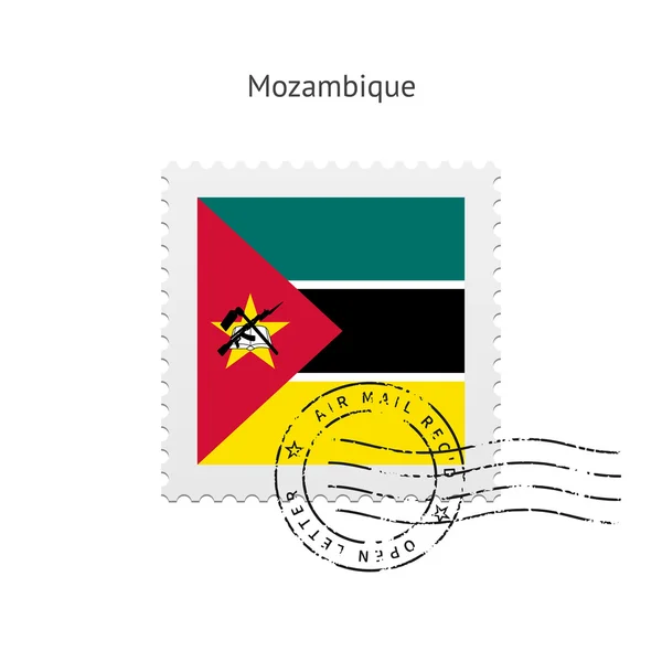 Bandeira de Moçambique Carimbo postal . — Vetor de Stock