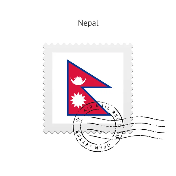 Bandera de Nepal Sello postal . — Vector de stock