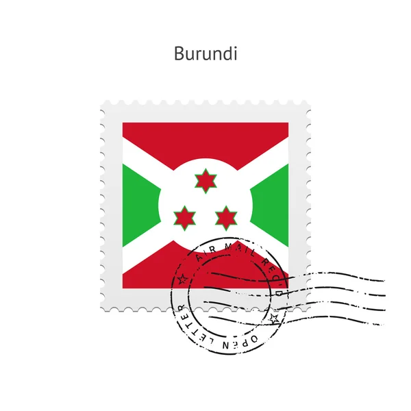 Burundi bayrağı posta pulu. — Stok Vektör