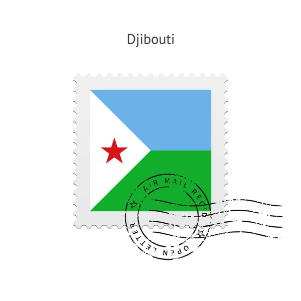 Bandera de Djibouti Sello postal . — Vector de stock