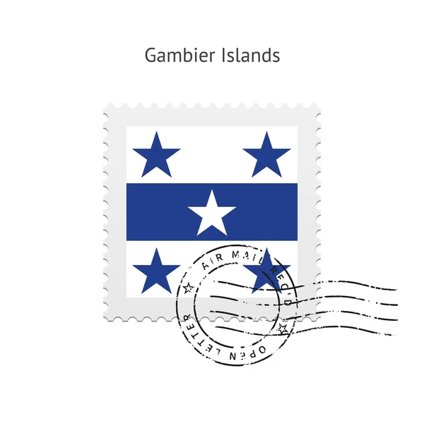 Francobollo della Bandiera delle Isole Gambier . — Vettoriale Stock