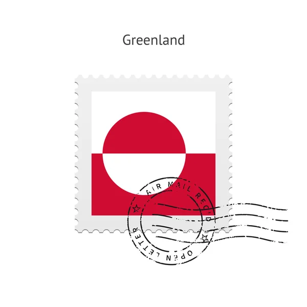 Greenland Flag Postage Stamp. — Stock Vector