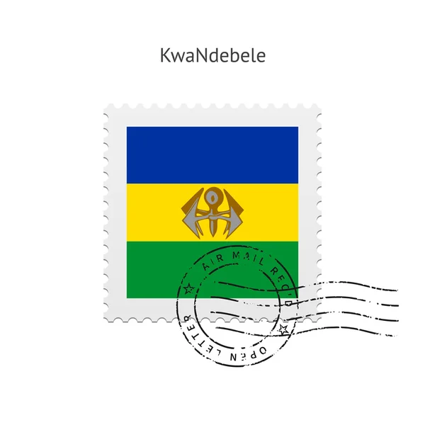 Timbro postale con bandiera KwaNdebele . — Vettoriale Stock