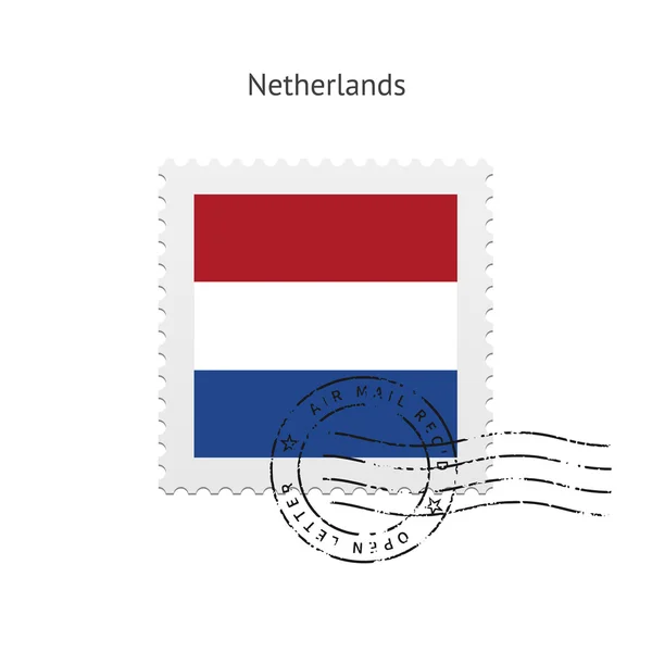 네덜란드 국기 우표. — 스톡 벡터