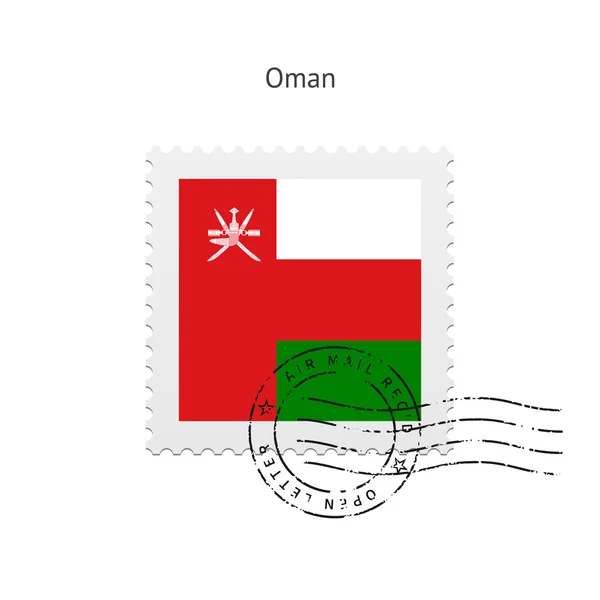 Oman flaga znaczek. — Wektor stockowy