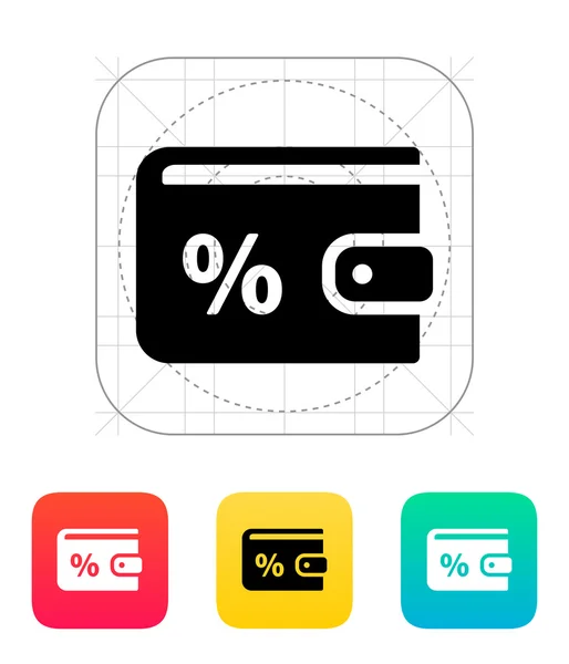 Portefeuille avec icône de pourcentage — Image vectorielle
