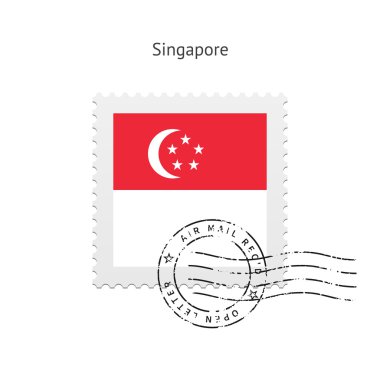 Singapur bayrağı posta pulu.