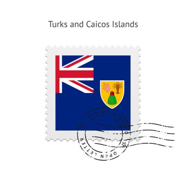 Turks ve caicos Adaları posta pulu bayrak.