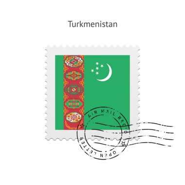 Türkmenistan bayrağı posta pulu.