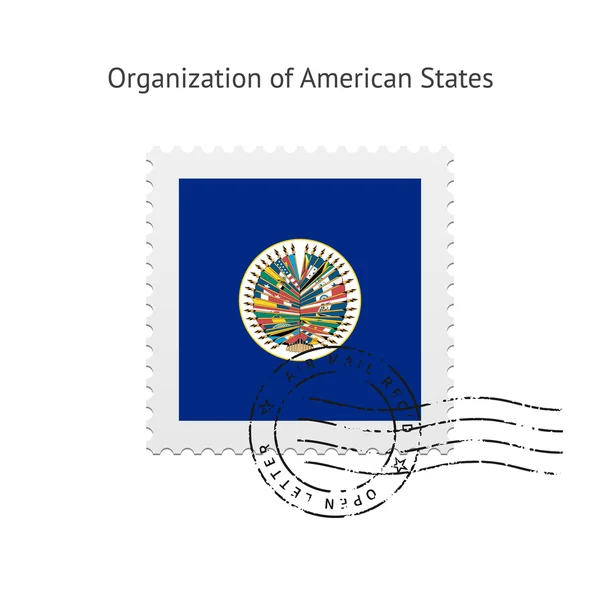 Organizacji amerykańskich flaga znaczek. — Wektor stockowy