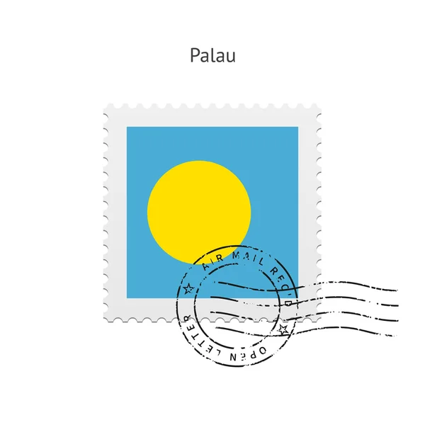 Palau Flagge Briefmarke. — Stockvektor