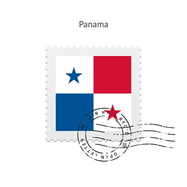 Panama-Flagge Briefmarke. — Stockvektor