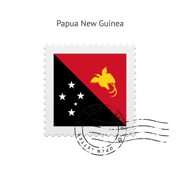 Papua neue Guinea-Flagge Briefmarke. — Stockvektor