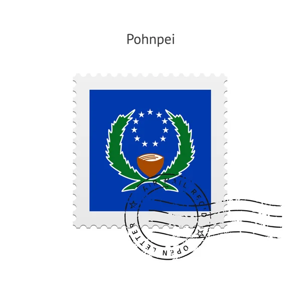 Pohnpei bayrağı posta pulu. — Stok Vektör