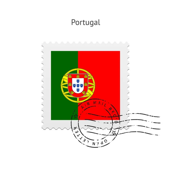 포르투갈 깃발 우표. — 스톡 벡터