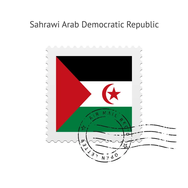 Sahrawi Arabische Demokratische Republik Flagge Briefmarke. — Stockvektor