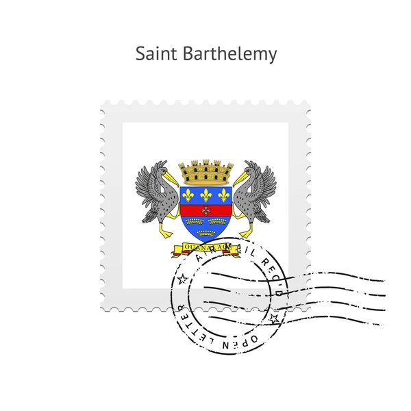 Saint Barthelemy Flagge Briefmarke. — Stockvektor