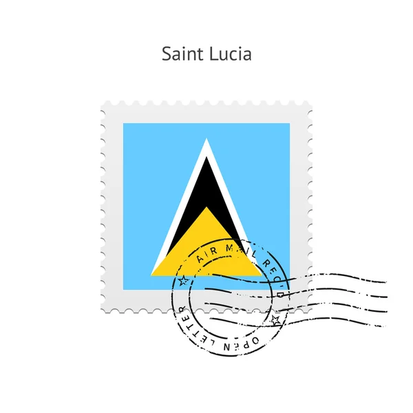 Saint Lucia Flag Postage Stamp. — Stock Vector