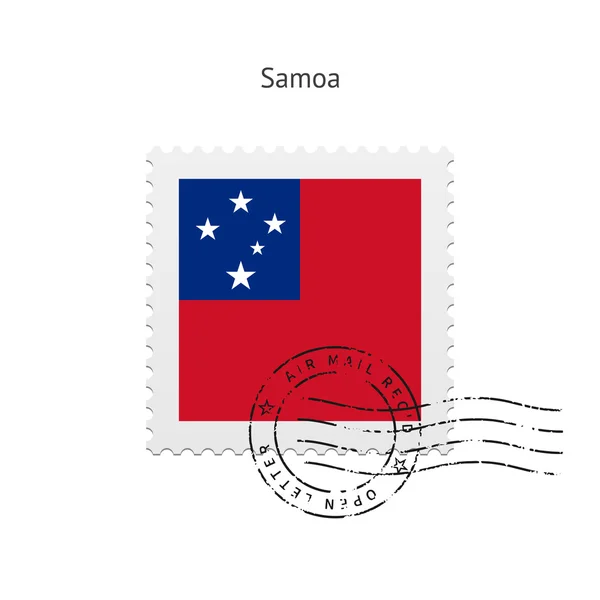 Briefmarke unter Samoa-Flagge. — Stockvektor
