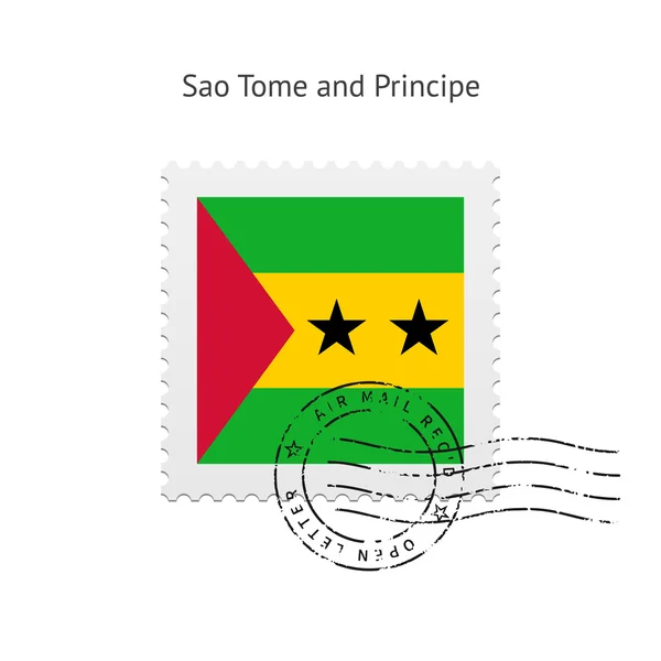 Sao Tome and Principe Flag Postage Stamp. — Stock Vector