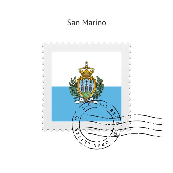 Flaga San marino znaczek. — Wektor stockowy