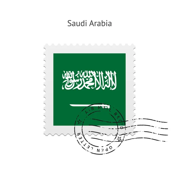 Saúdská Arábie vlajka poštovní známka. — Stockový vektor