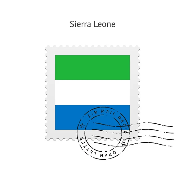 Sierra leone vlag postzegel. — Stockvector