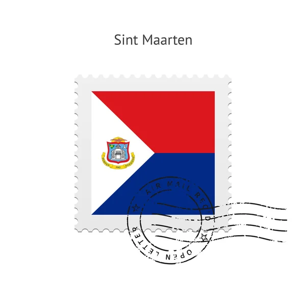 Sint maarten vlag postzegel. — Stockvector