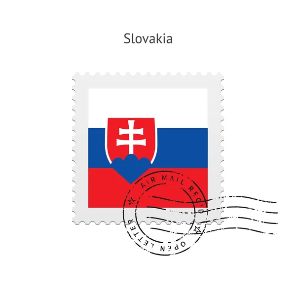 Bandera de Eslovaquia Sello postal . — Vector de stock