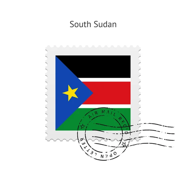 Południowy sudan flaga znaczek. — Wektor stockowy