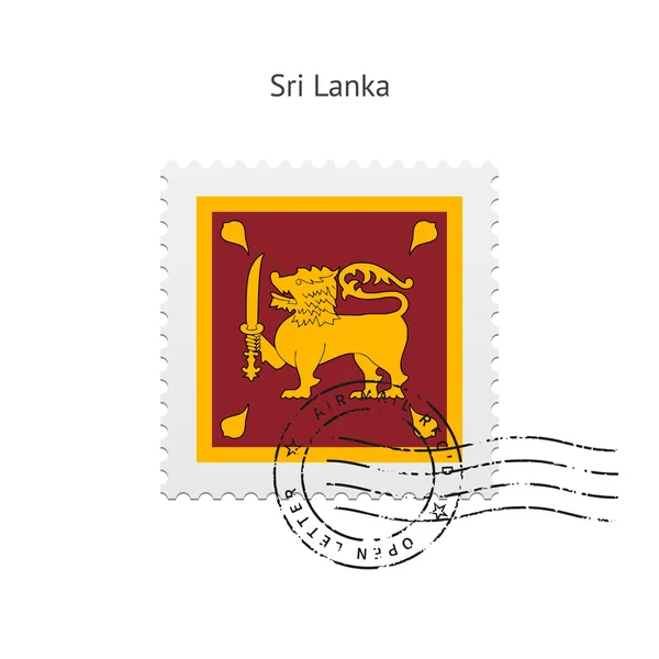 Bandeira do Sri Lanka Carimbo postal . — Vetor de Stock