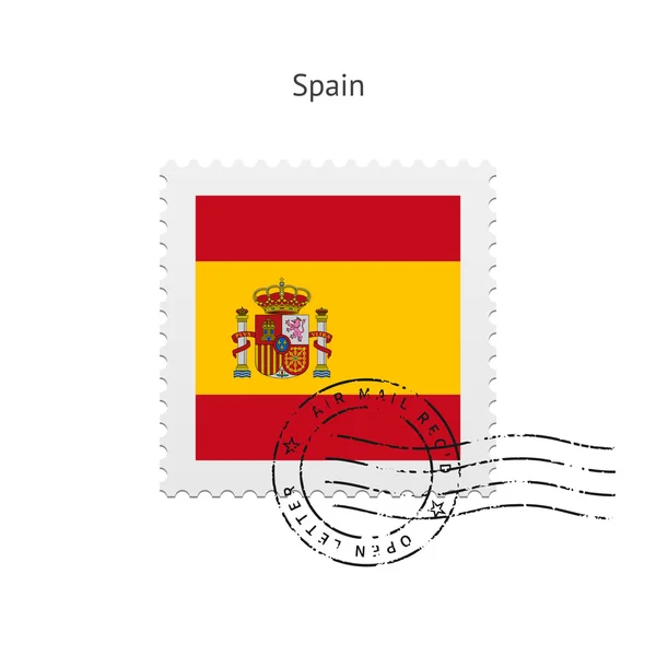 Spain Flag Postage Stamp. — Stock Vector