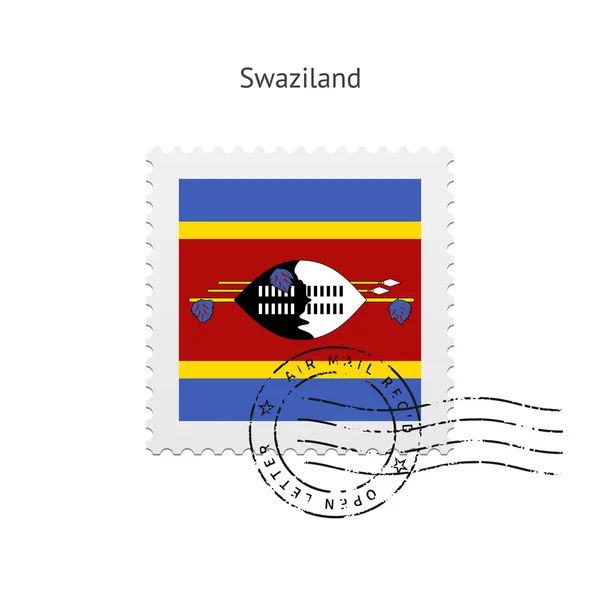 Svazijská vlajka poštovní známka. — Stockový vektor