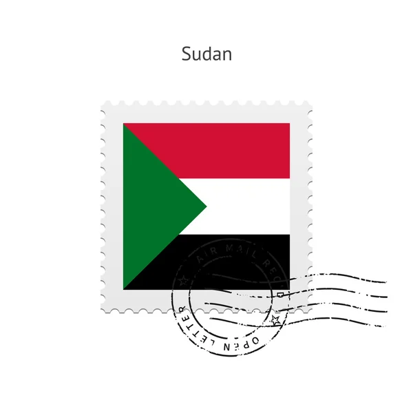 Bandeira do Sudão Carimbo postal . — Vetor de Stock