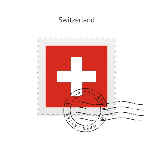 Switzerland Flag Postage Stamp. — Stock Vector