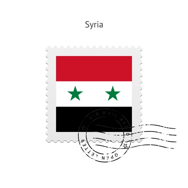 Suriye bayrağı posta pulu. — Stok Vektör