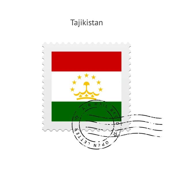 Bandeira do Tajiquistão Carimbo postal . — Vetor de Stock