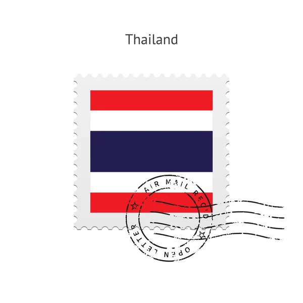 Drapeau Thaïlande Timbre-poste . — Image vectorielle