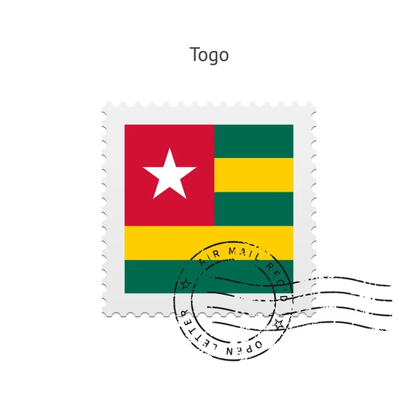 Timbro postale della bandiera del Togo . — Vettoriale Stock