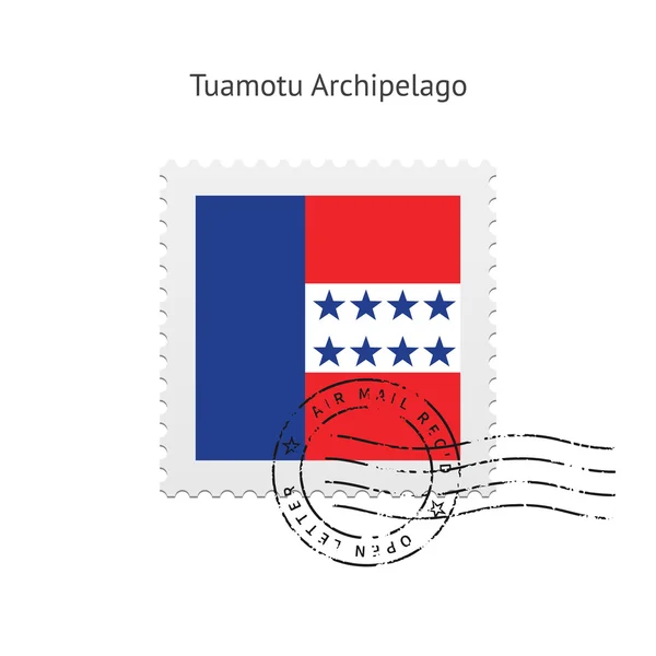 Tuamotu archipel vlag postzegel. — Stockvector