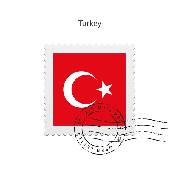 Briefmarke mit türkischer Flagge. — Stockvektor