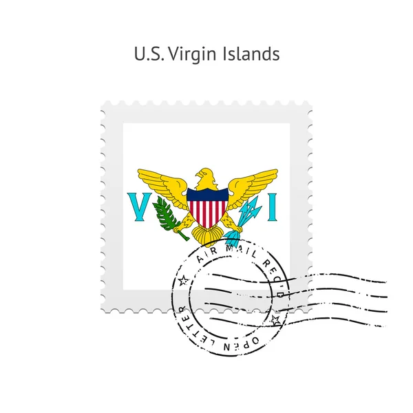 U.S. Virgin Islands Flag Postage Stamp. — Stock Vector