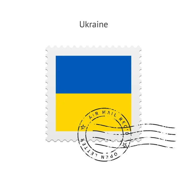 Ukraine Flag Postage Stamp. — Stock Vector