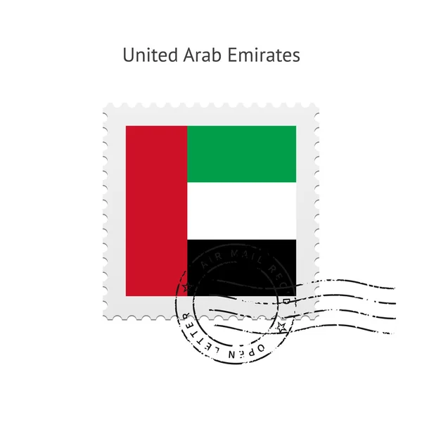 United Arab Emirates Flag Postage Stamp. — Stock Vector