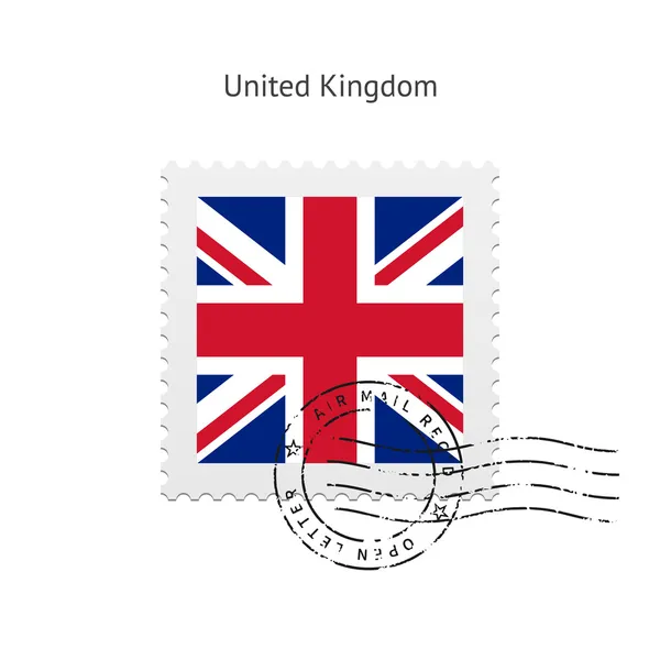 Egyesült Királyság lobogója postai bélyeg. — Stock Vector