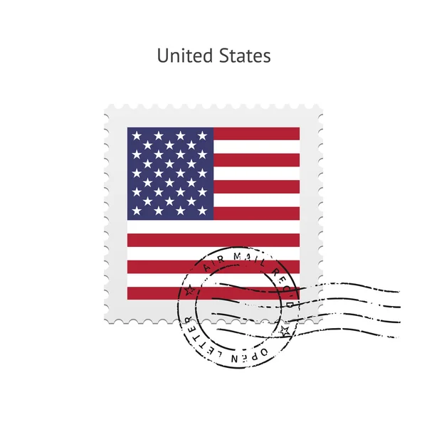 Estados Unidos Bandeira Carimbo postal . —  Vetores de Stock