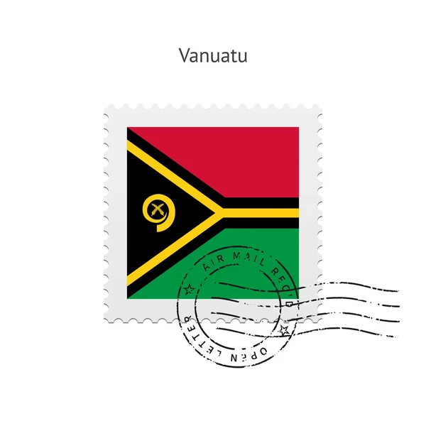 Francobollo Bandiera Vanuatu . — Vettoriale Stock